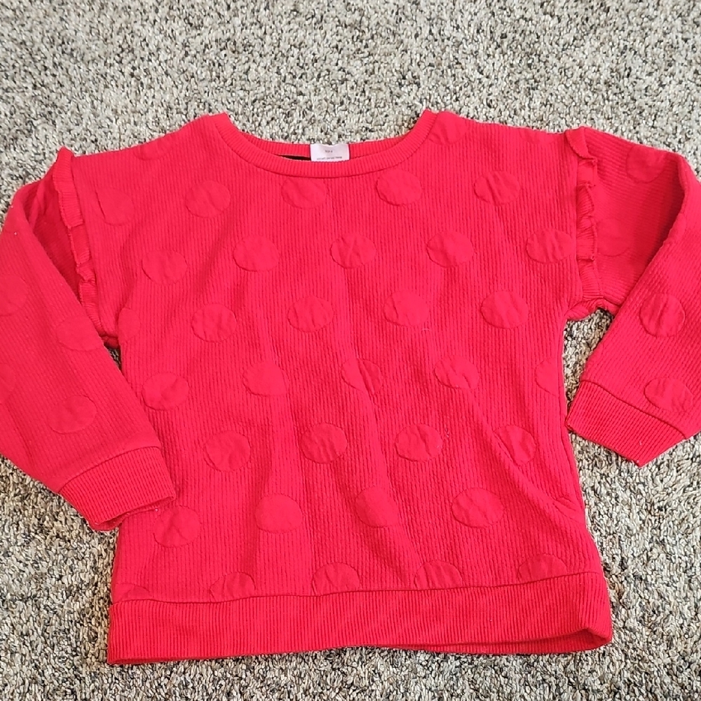 Wonder Nation Red Kids Sweater with Polka Dot Texture